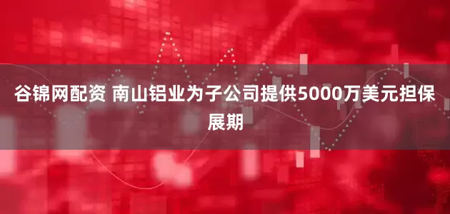 谷锦网配资 南山铝业为子公司提供5000万美元担保展期